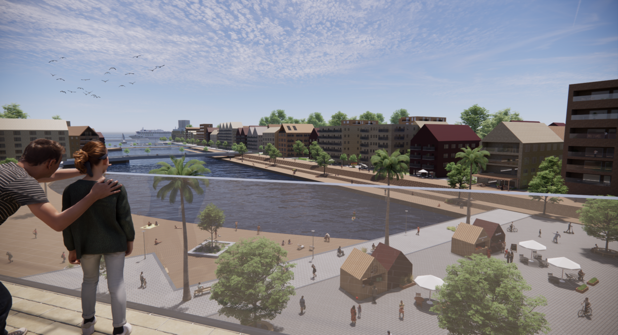 Sjöstaden vy från balkong