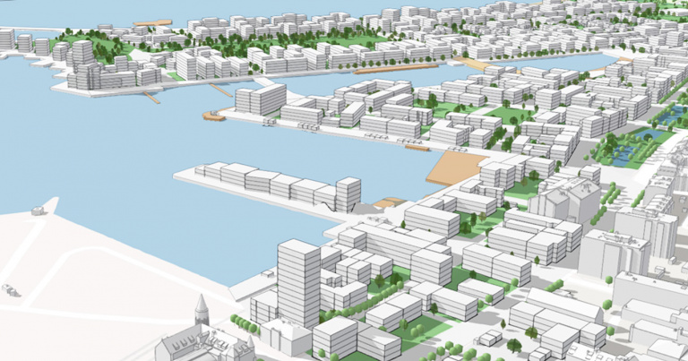 Sjöstaden i 3D-modell