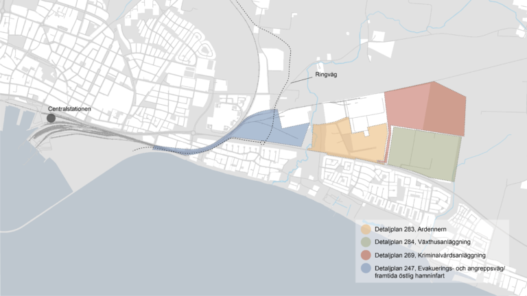 Området består av fyra olika detaljplaner