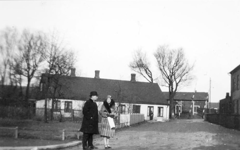 Gammalt foto föreställande det s k Daskepellehuset i Trelleborg