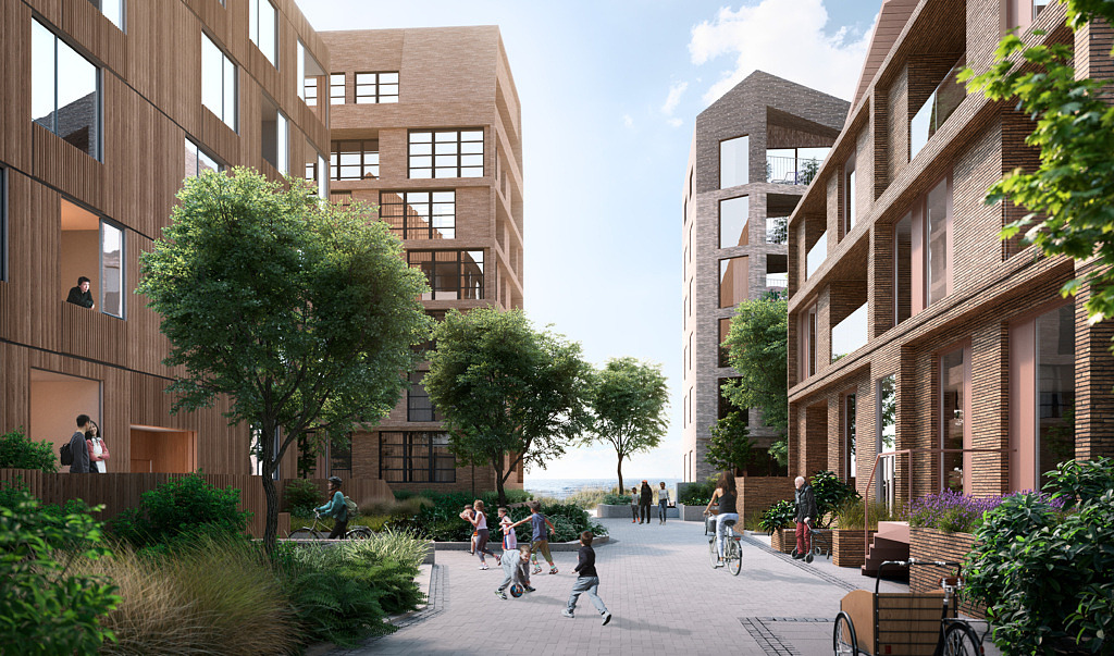 Västra Sjöstaden gatuvy livet mellan husen