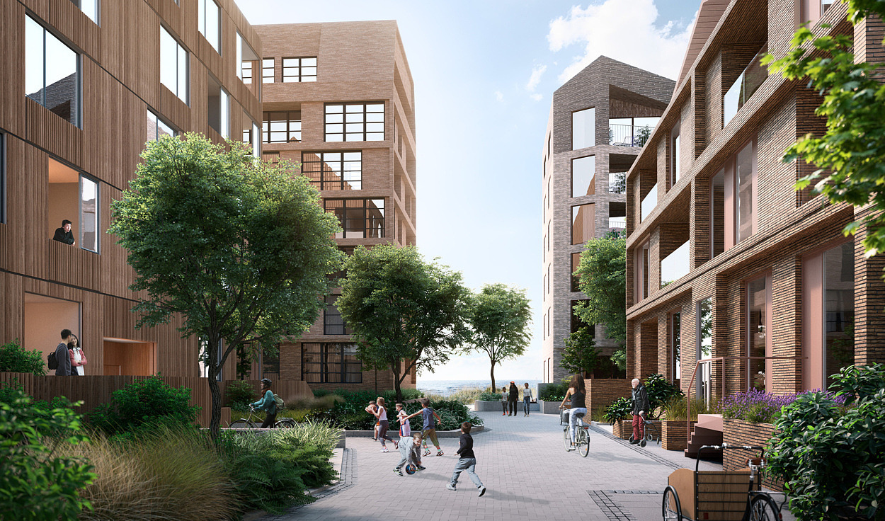 Västra Sjöstaden gatuvy livet mellan husen